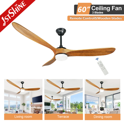Stylish Modern LED Ceiling Fan Bedroom Decorative Wooden Blades