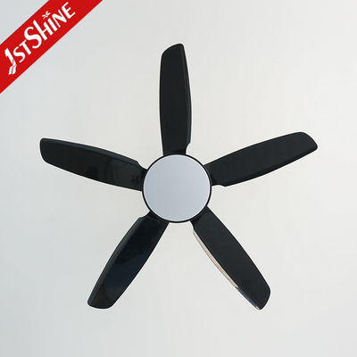 Black Ceiling Fan With Light And Remote Control ABS Blade Low Noise