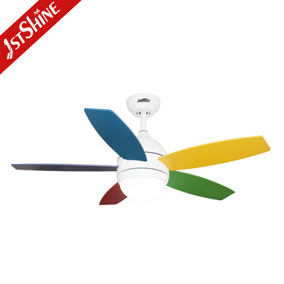 OEM 5 Colorful MDF Blades Modern Ceiling Fan With Light AC Motor