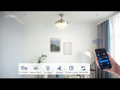 Свертывающийся кристаллический потолочный вентилятор с легким роскошным фандельером постоянного тока