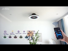 Вентилятор без лезвия в спальне с RGB Light Smart APP Черный Современный Малый Размер Многоцветный