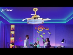 Изменение цвета 3000K Свертываемый потолочный вентилятор Свет для гостиничной спальни