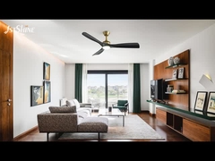 52-дюймовый современный светодиодный потолочный вентилятор с двигателем постоянного тока, черными лезвиями ABS