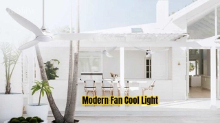 52-дюймовый белый современный потолочный вентилятор со светодиодной подсветкой