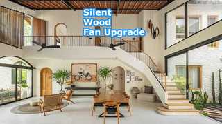 52-дюймовый потолочный вентилятор из черного дерева с бесшумным двигателем постоянного тока