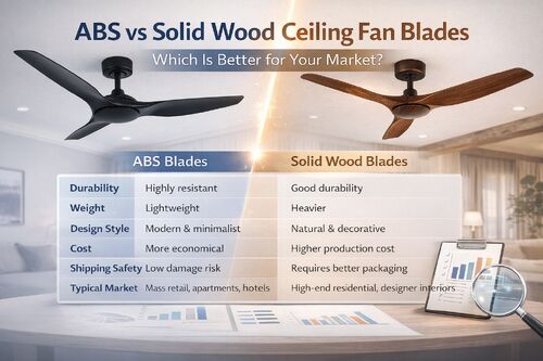 Последние новости компании о Лопасти потолочного вентилятора из АБС-пластика или из массива дерева: что лучше для вашего рынка?