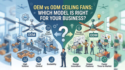 Последние новости компании о OEM против ODM потолочных вентиляторов: какая модель подходит для вашего бизнеса?