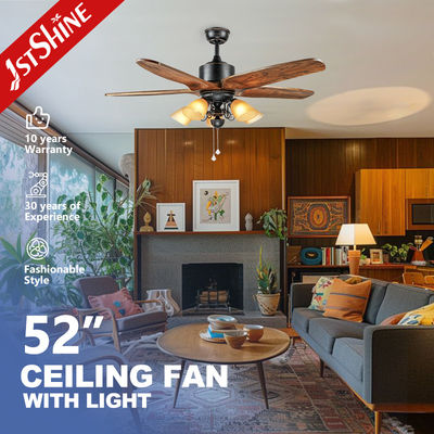 Хорошая цена Потолочный вентилятор переключателя тяги OEM энергосберегающий с 5 деревянными лезвиями онлайн