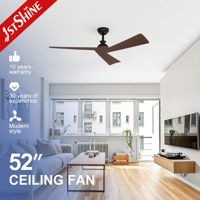 Качество  Lower Noise Sleek Black Ceiling Fan with Dark Wood Grain Blades and Remote Control Switch Type Фабрика