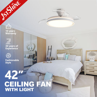 Качество  Flush Mounted 42" Retractable Ceiling Fan Light DC Motor 6 Speed Remote Control Фабрика