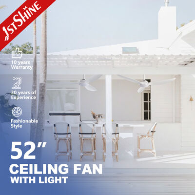 Хорошая цена Современный потолочный вентилятор 52 дюйма с лопастями из АБС-пластика и встроенным светодиодным освещением онлайн